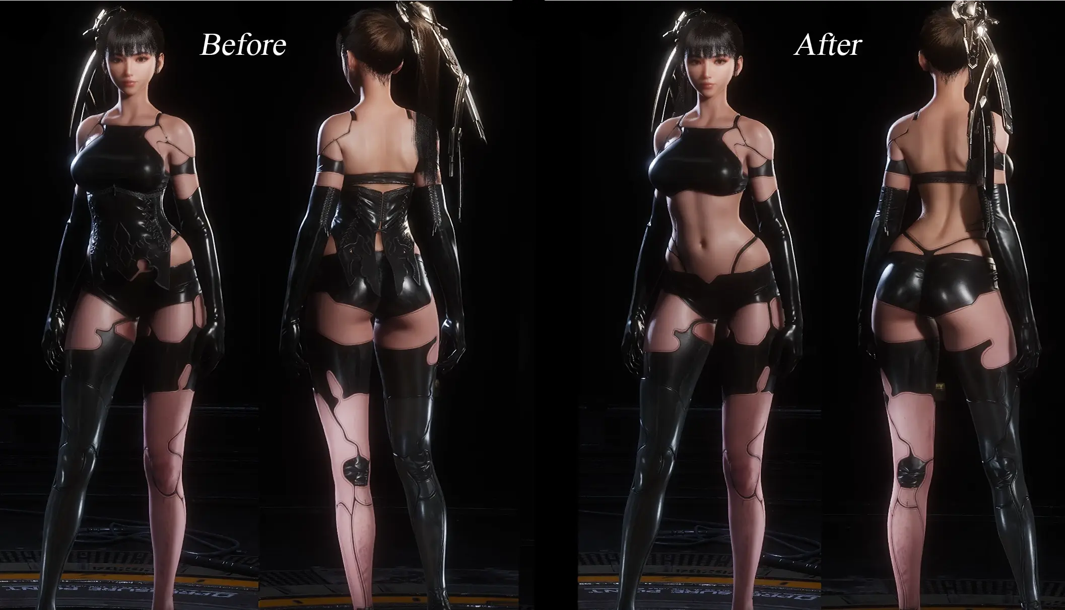 YoRHa A2 Outfit Waist Fix - Waist Exposed Mod 2