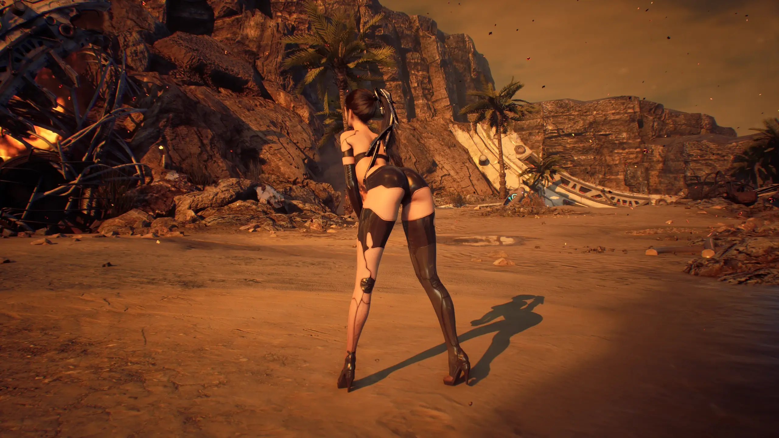 YoRHa A2 Outfit Waist Fix - Waist Exposed Mod 4